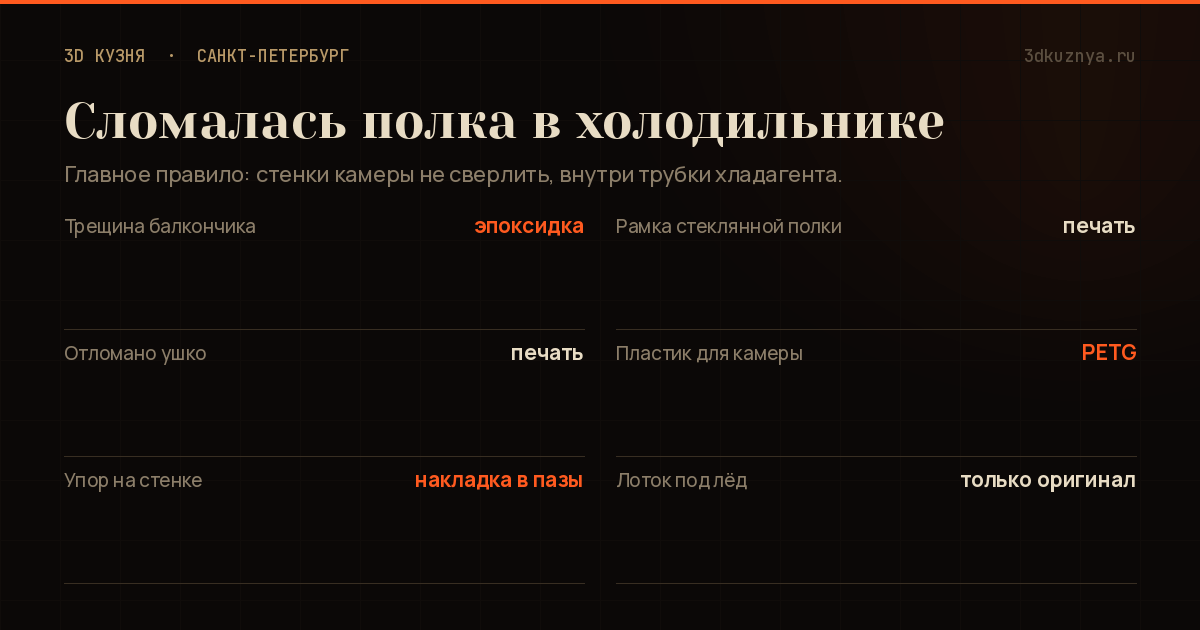 Что ломается в холодильнике и что с этим делать: балкончик, рамка полки, упор на стенке, ручка